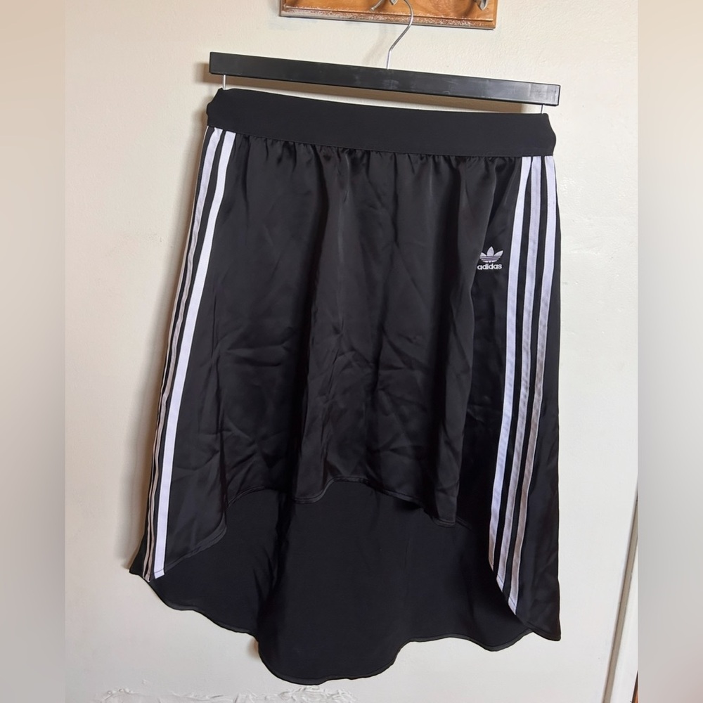 adidas Black Asymmetrical Skirt with White Stripes